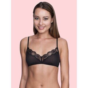 SHEERGILT Sophia Triangle Bralette & Hipster Set Black Large NWT